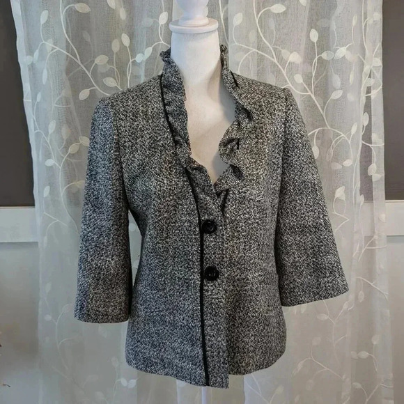 Classiques Entier Atelier Black/White Tweed Blazer, Size 6 - Picture 1 of 8